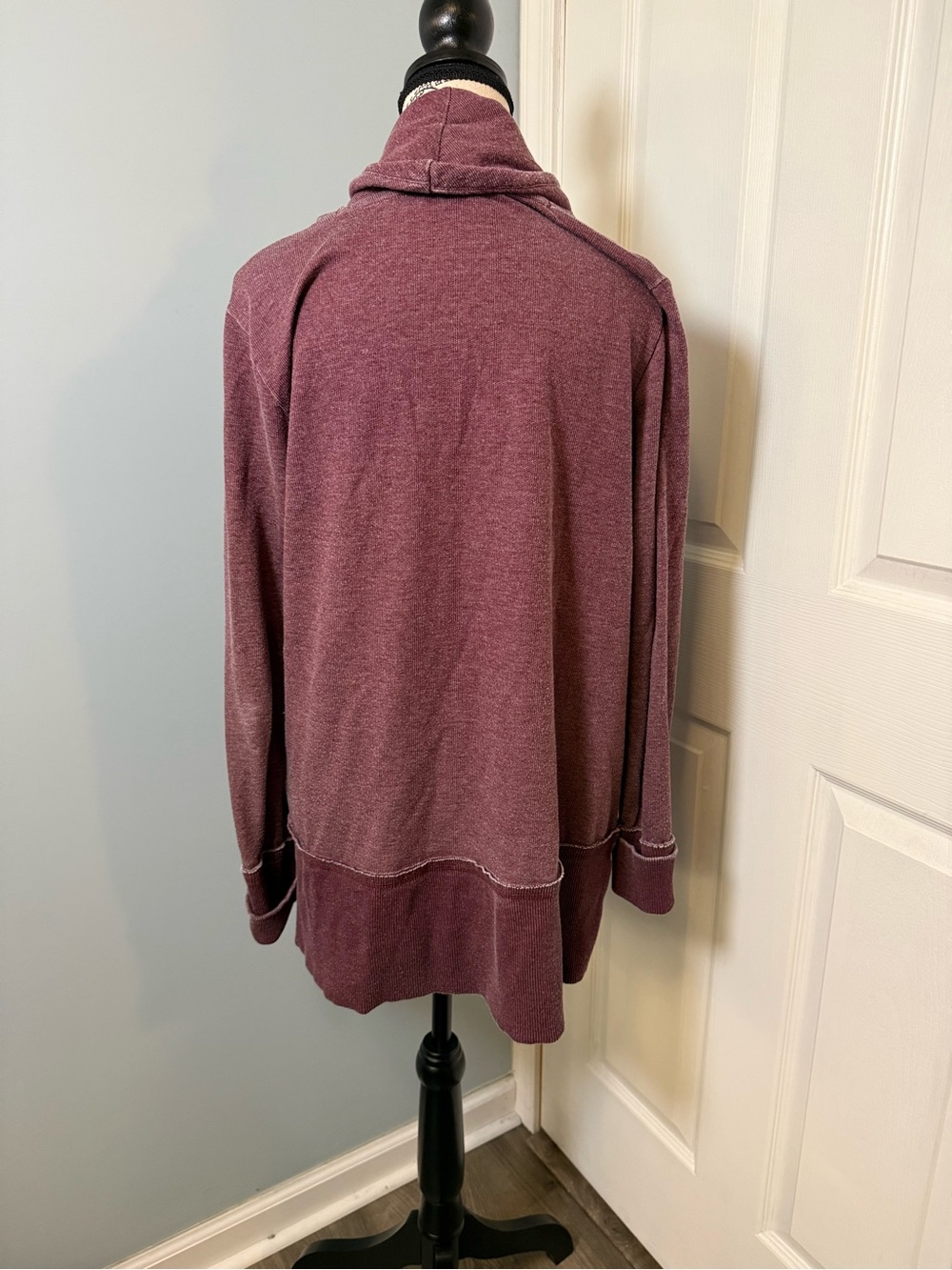 Lucky Brand Women's Cowl Neck cotton sweatshirt in Dusty Plum - Picture 4 of 7